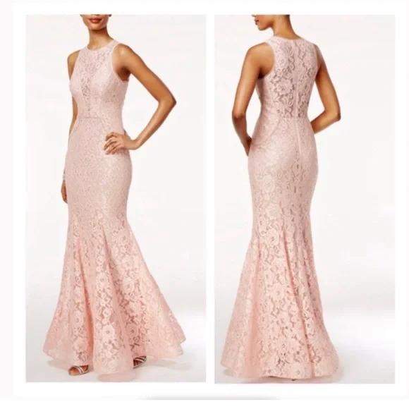 Avery G, pink lace mermaid gown, Women's size 10 - Picture 1 of 8